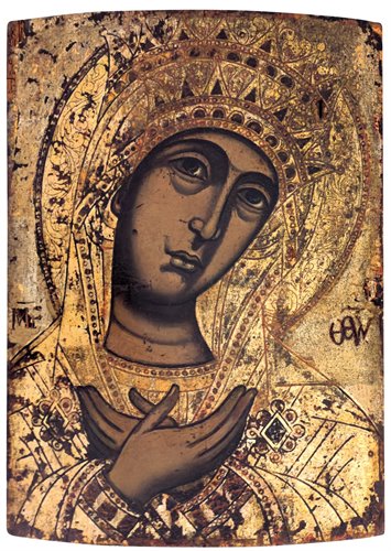 Antica Icona Greca "La Vergine annunciata"